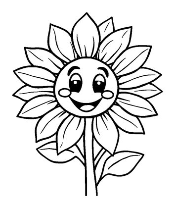 Sunflower Colouring Page (Kids, Bold & Easy)