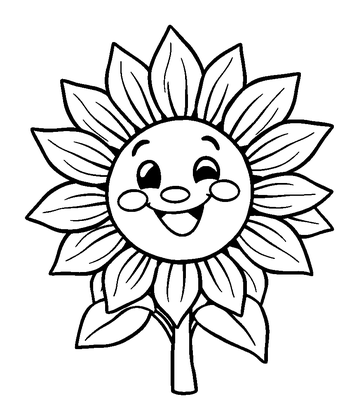 Sunflower Colouring Page (Kids, Standard)