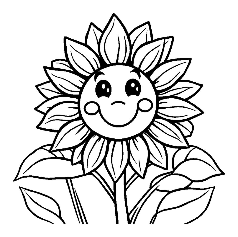 Sunflower colouring page — free printable for toddlers