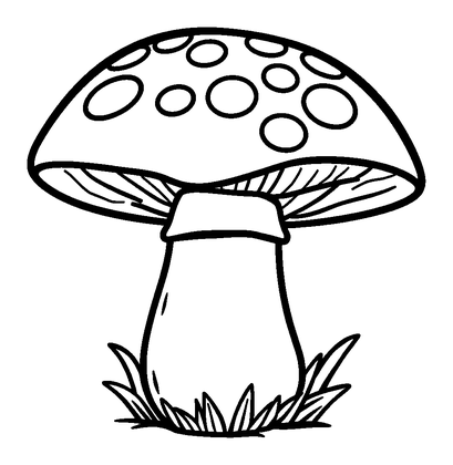 Toadstool Colouring Page (Kids, Bold & Easy)