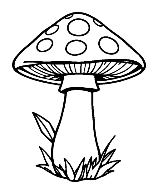 Toadstool colouring page — free printable for kids
