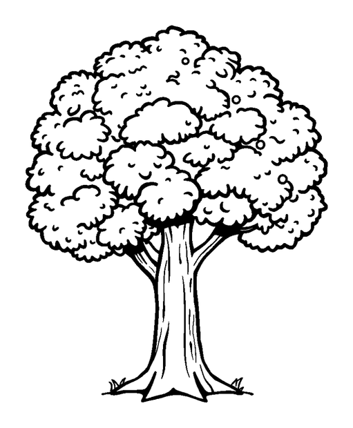 Tree colouring page — free printable for kids