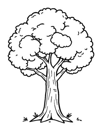 Tree Colouring Page (Toddler, Bold & Easy)
