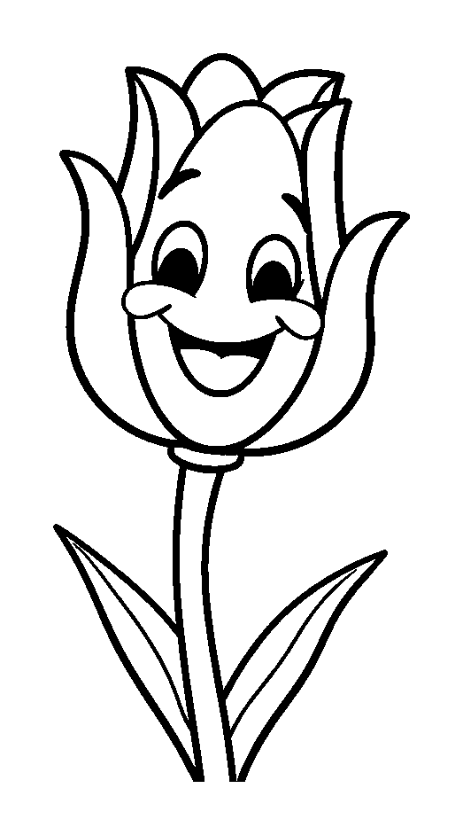 Tulip colouring page — free printable for kids