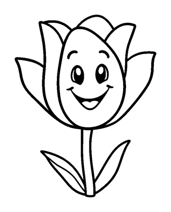 Tulip Colouring Page (Toddler, Bold & Easy)