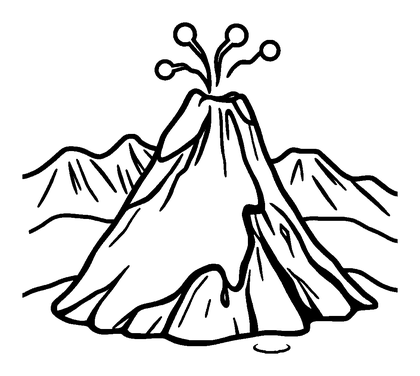 Volcano Colouring Page (Kids, Standard)