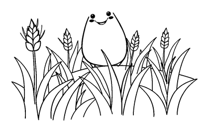 Wheat Field Colouring Page (Toddler, Bold & Easy)