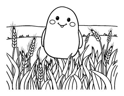 Wheat Field Colouring Page (Toddler, Bold & Easy)