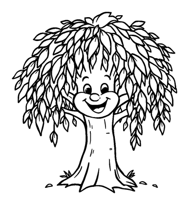 Willow Tree Colouring Page (Kids, Bold & Easy)