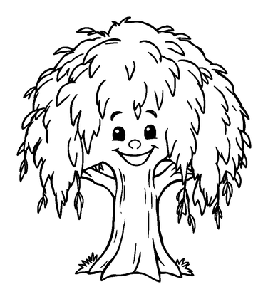 Willow Tree Colouring Page (Toddler, Bold & Easy)