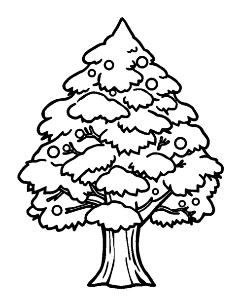 Winter Tree colouring page — free printable for kids