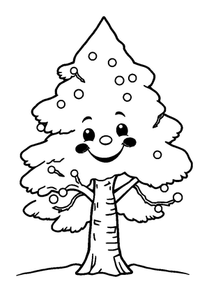 Winter Tree Colouring Page (Toddler, Bold & Easy)