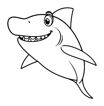 Barracuda Colouring Page (Toddler, Bold & Easy)