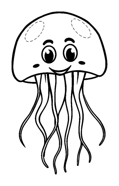 Bioluminescent Jellyfish colouring page — free printable for kids