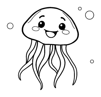 Bioluminescent Jellyfish Colouring Page (Kids, Standard)