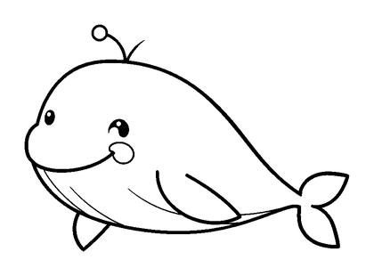 Blue Whale Colouring Page (Kids, Bold & Easy)