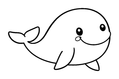 Blue Whale Colouring Page (Kids, Standard)