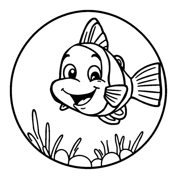 Clownfish colouring page — free printable for kids