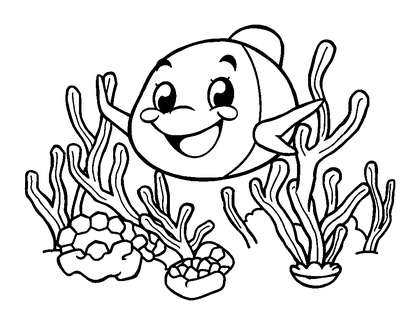Coral Reef Colouring Page (Kids, Bold & Easy)