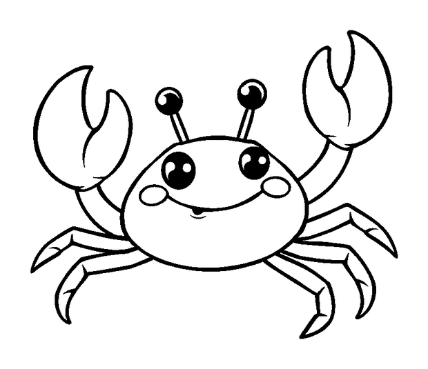 Crab colouring page — free printable for kids