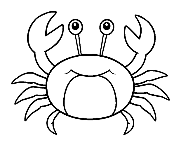 Crab colouring page — free printable for kids