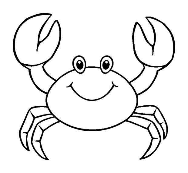 Crab colouring page — free printable for toddlers