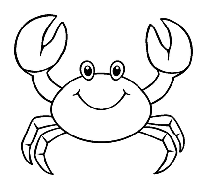 Crab Colouring Page (Toddler, Bold & Easy)