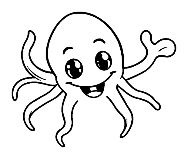 Cuttlefish colouring page — free printable for kids