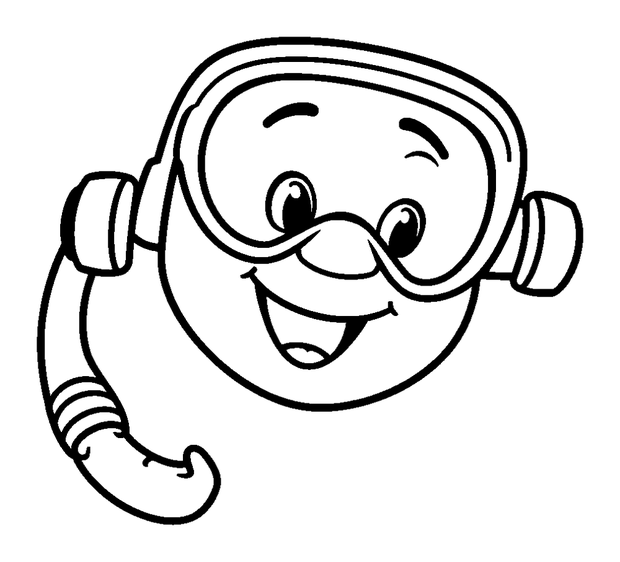 Diving Mask colouring page — free printable for kids