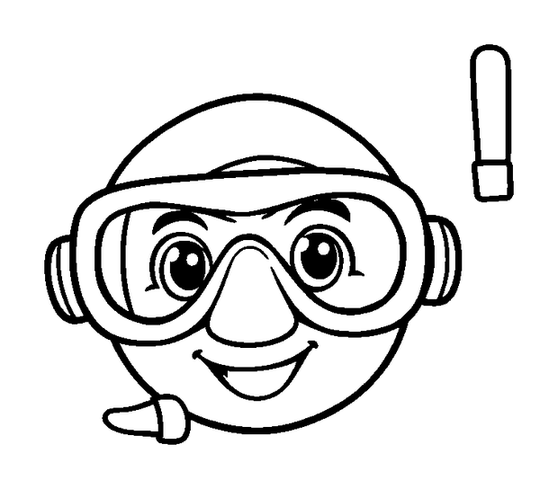Diving Mask colouring page — free printable for kids