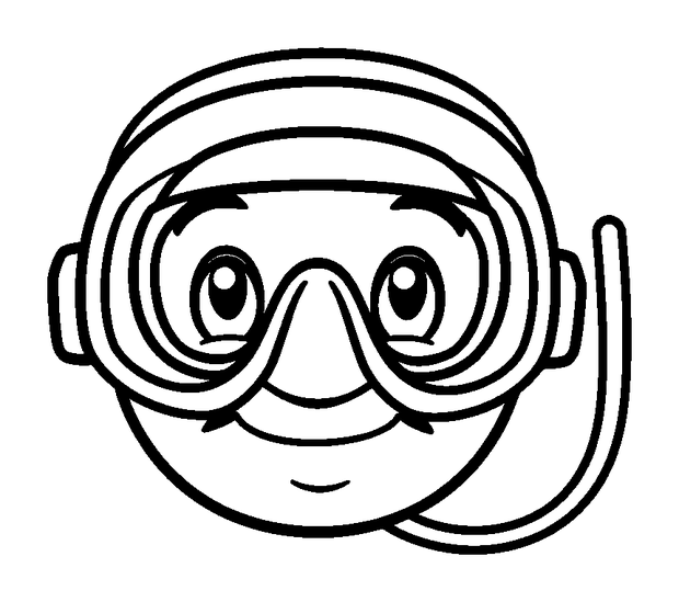 Diving Mask colouring page — free printable for toddlers