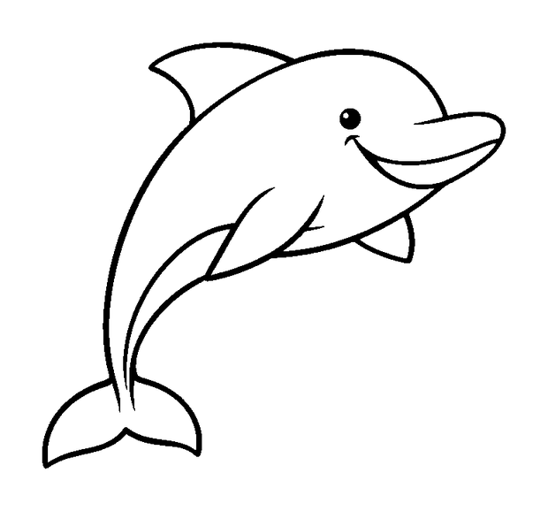 Dolphin Jumping colouring page — free printable for toddlers