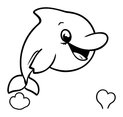 Dolphin Colouring Page (Kids, Standard)