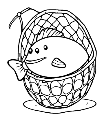 Fishing Net Catch Colouring Page (Kids, Standard)