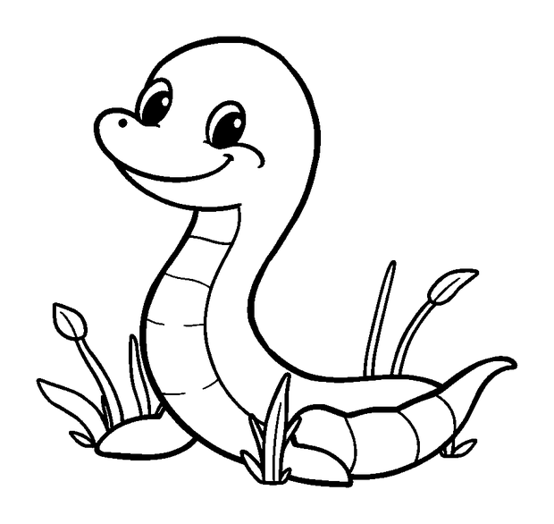 Garden Eel colouring page — free printable for toddlers