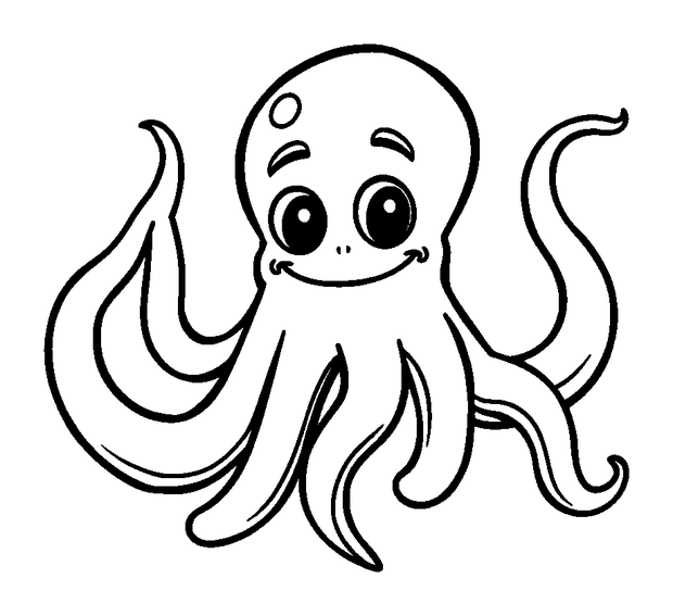 Giant Squid Tentacles colouring page — free printable for kids