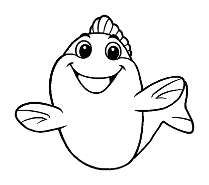 Grouper Colouring Page (Toddler, Bold & Easy)