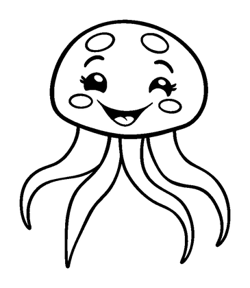 Jellyfish Colouring Page (Kids, Bold & Easy)