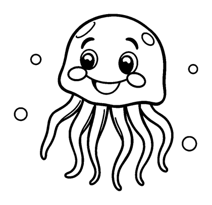 Jellyfish Colouring Page (Kids, Standard)
