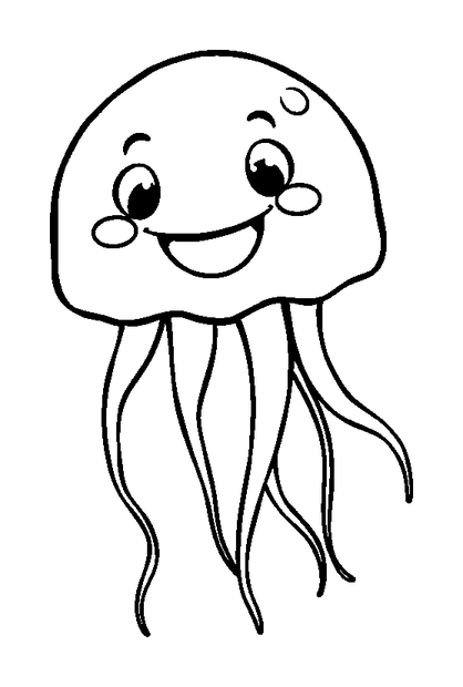 Jellyfish colouring page — free printable for toddlers