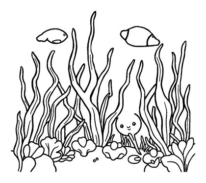 Kelp Forest Colouring Page (Kids, Standard)