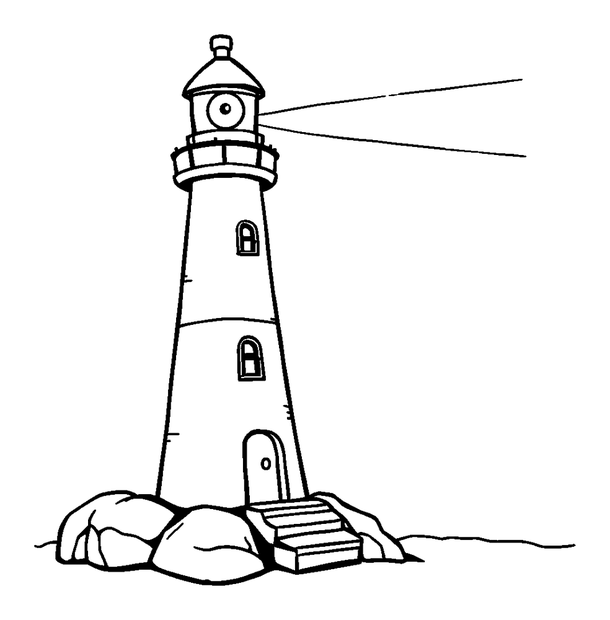 Lighthouse colouring page — free printable for kids