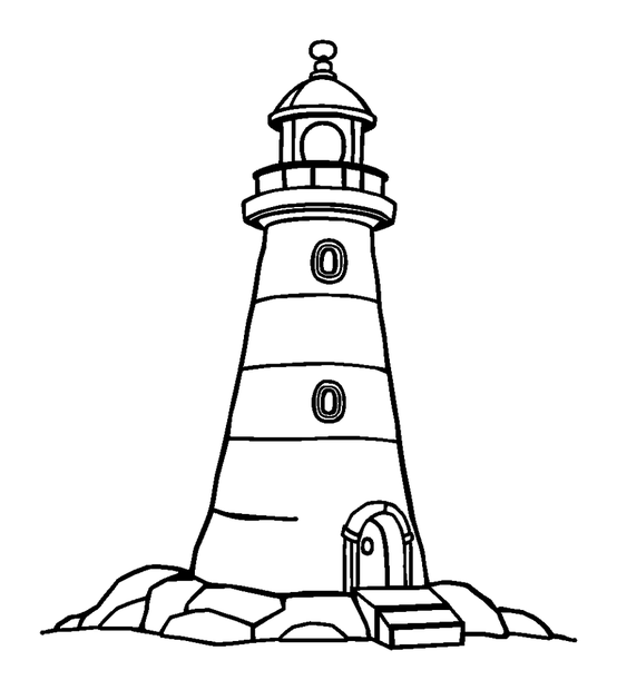 Lighthouse colouring page — free printable for toddlers