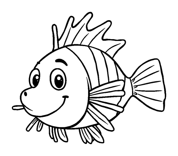 Lionfish colouring page — free printable for kids