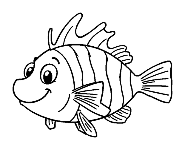 Lionfish colouring page — free printable for toddlers
