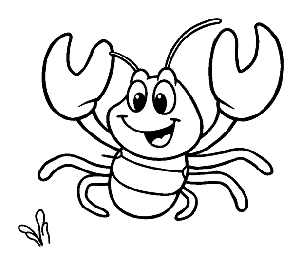 Lobster colouring page — free printable for kids