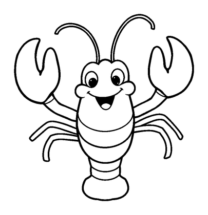 Lobster Colouring Page (Toddler, Bold & Easy)