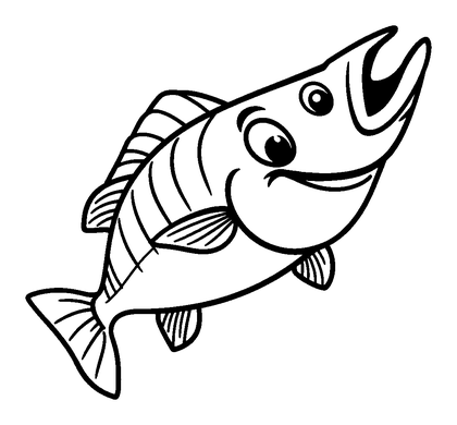 Mackerel Colouring Page (Toddler, Bold & Easy)
