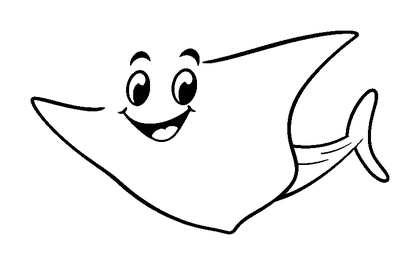 Manta Ray Glide Colouring Page (Kids, Standard)