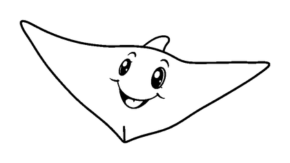 Manta Ray Glide Colouring Page (Toddler, Bold & Easy)